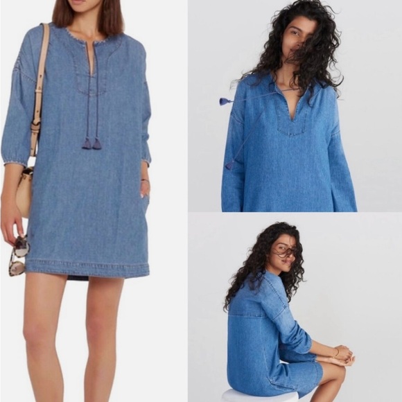 🎉HP🎉 Madewell tunic Du Jour in cool blue - Picture 7 of 10